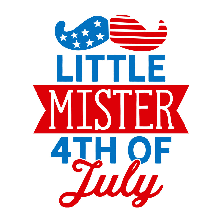 Little Mister 4th of July SVG for Cricut, Silhouette, laser cutting, vinyl, sublimation, 4th of July shirts, patriotic signs, decals, mugs, and DIY craft projects.