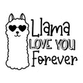 Llama Love You Forever SVG design for Cricut, Silhouette, laser cutting, vinyl, sublimation, Valentine kids crafts, and shirts.