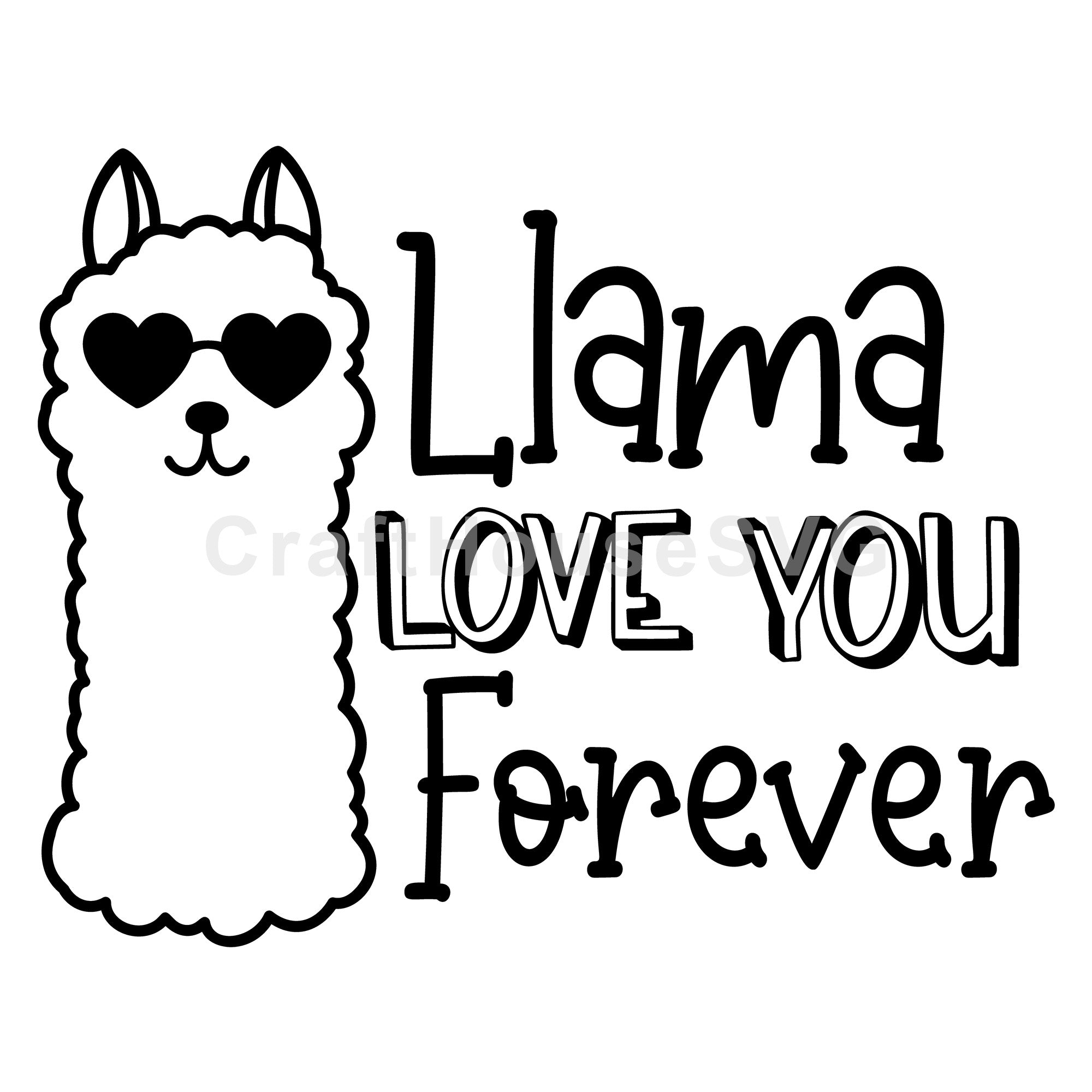 Llama Love You Forever SVG Kids Valentine