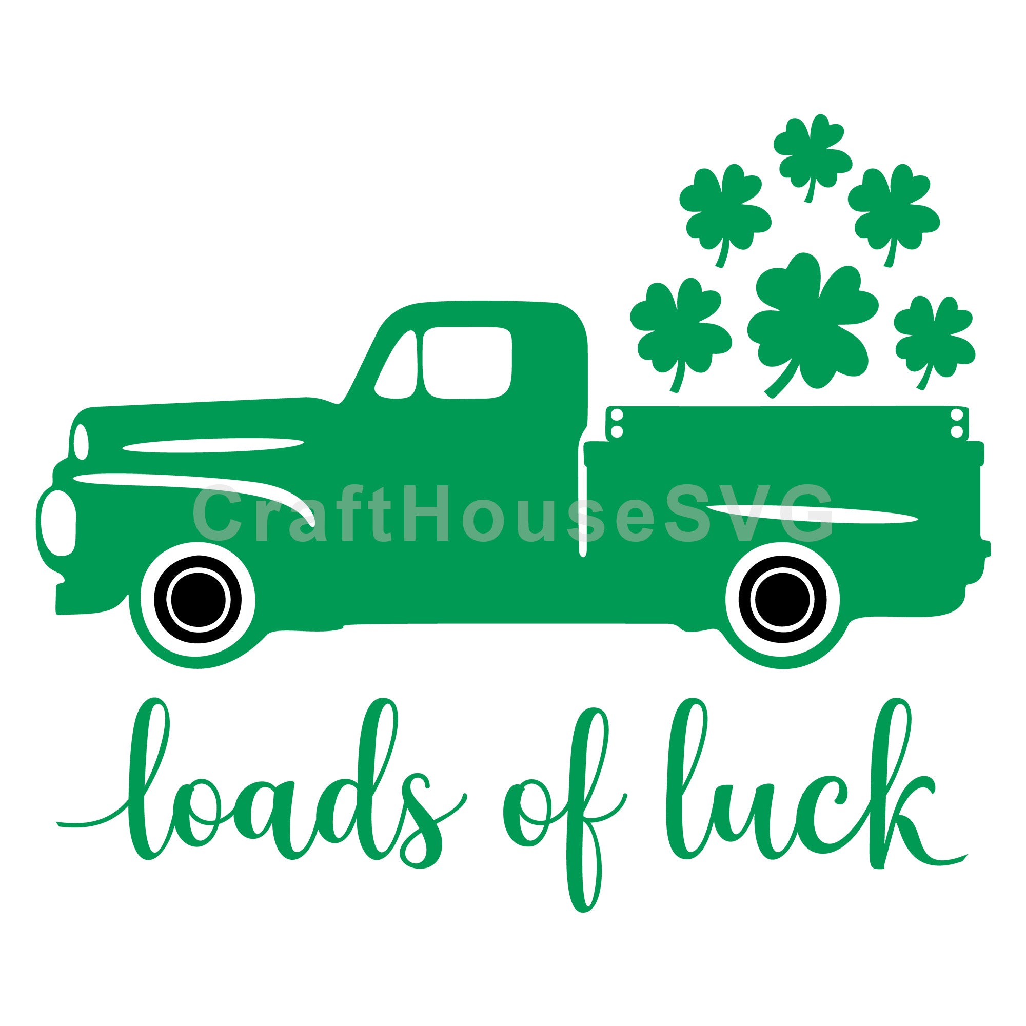 Loads Of Luck St. Patrick's Day Round Sign SVG