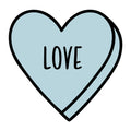 Love SVG design for Cricut, Silhouette, laser cutting, vinyl, sublimation, Valentine conversation hearts, and craft projects.