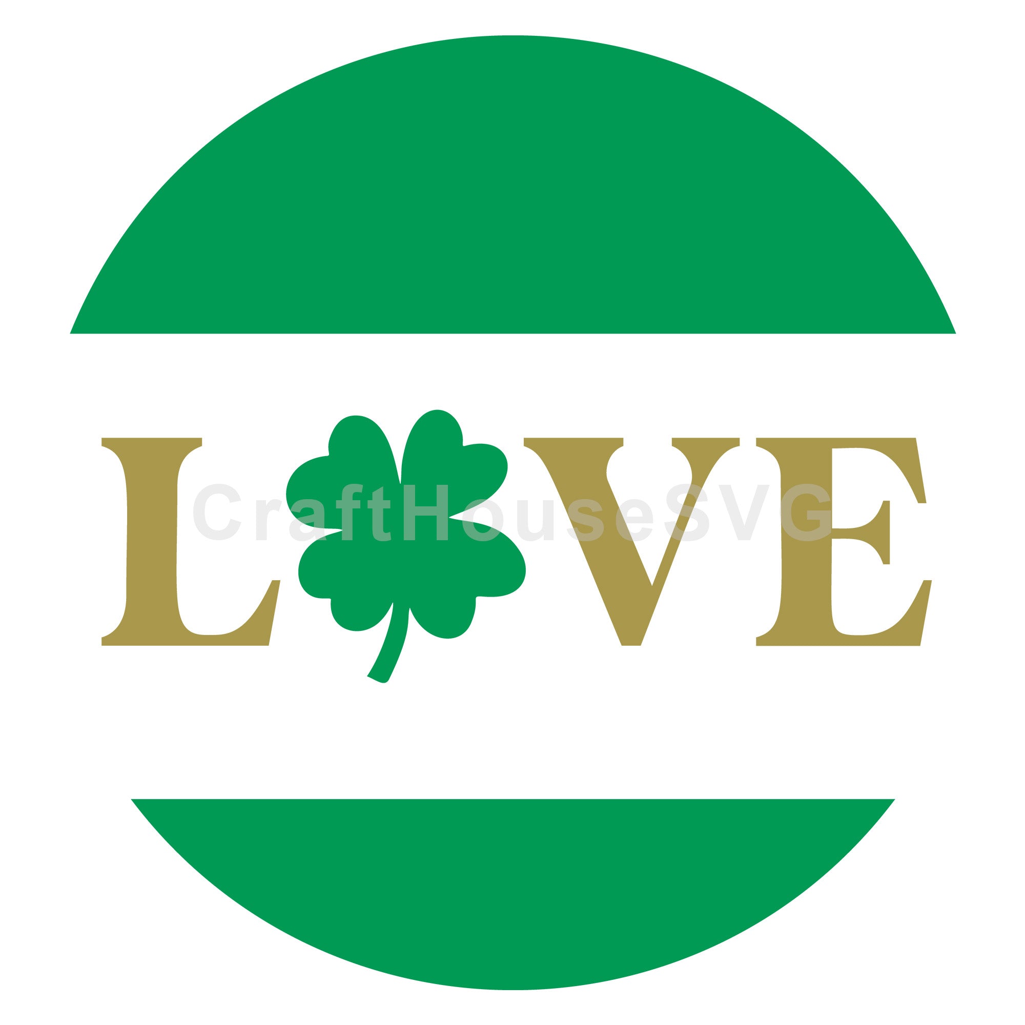 Love Clover St. Patrick's Day Round Sign SVG