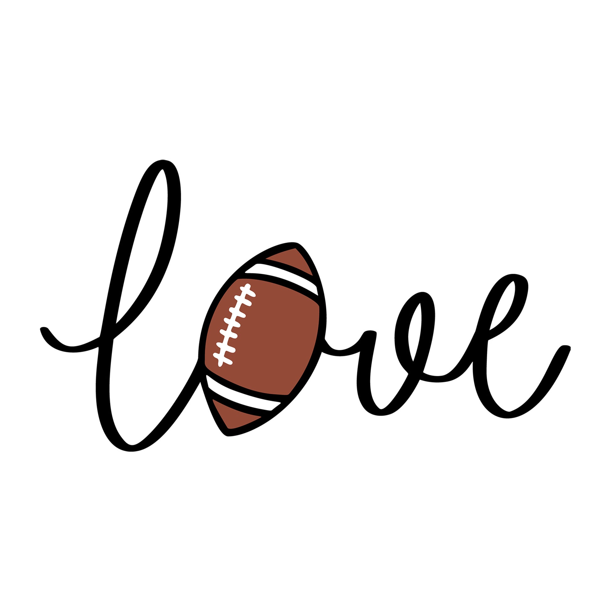 Love Football SVG design for Cricut, Silhouette, laser cutting, vinyl, sublimation, football, and game day craft projects.