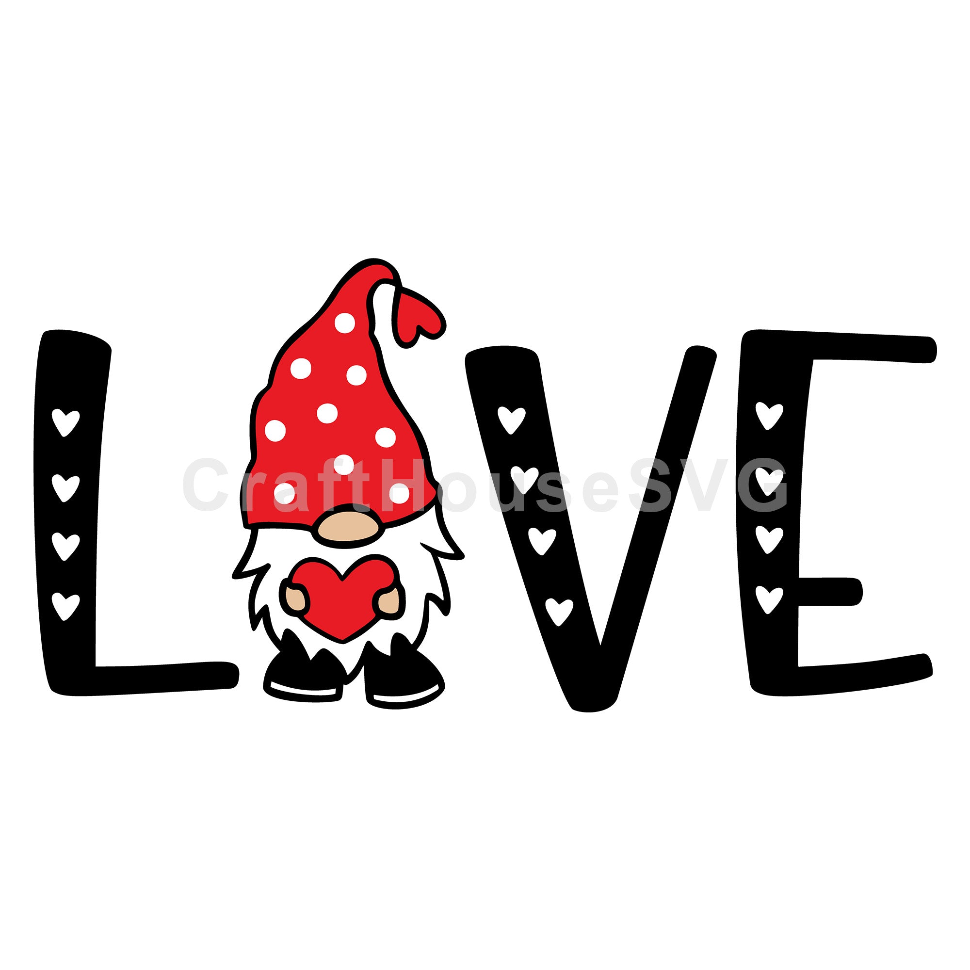 Love Gnome Valentine SVG