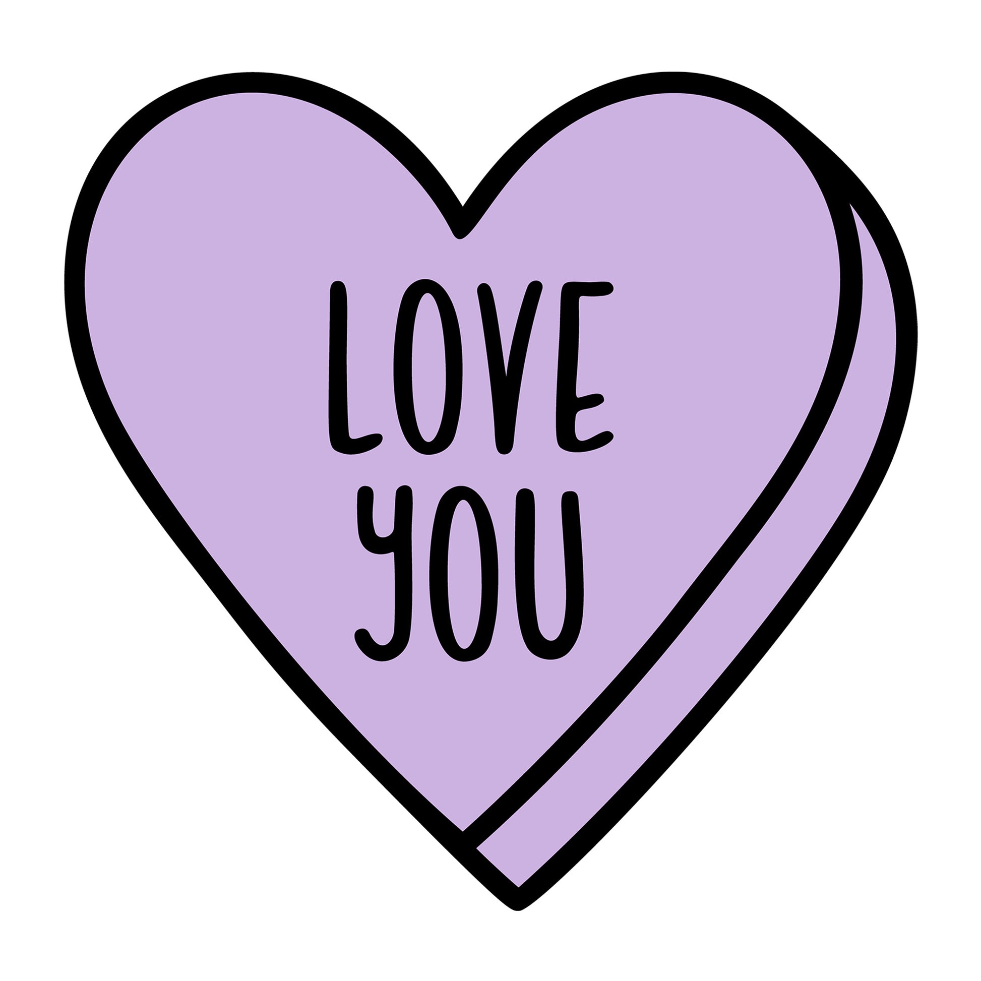 Love You SVG design for Cricut, Silhouette, laser cutting, vinyl, sublimation, Valentine conversation hearts, and craft projects.