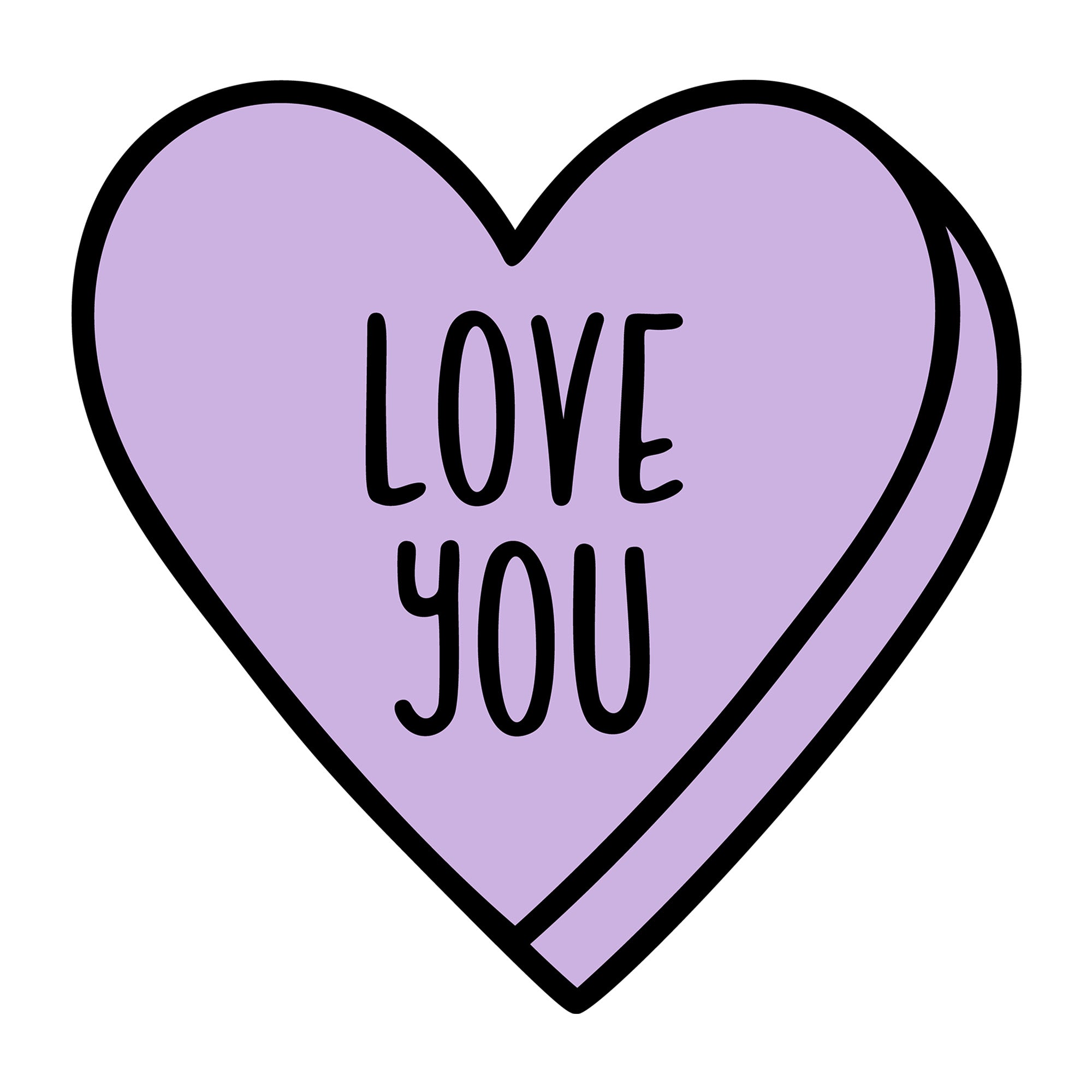 Love You SVG design for Cricut, Silhouette, laser cutting, vinyl, sublimation, Valentine conversation hearts, and craft projects.