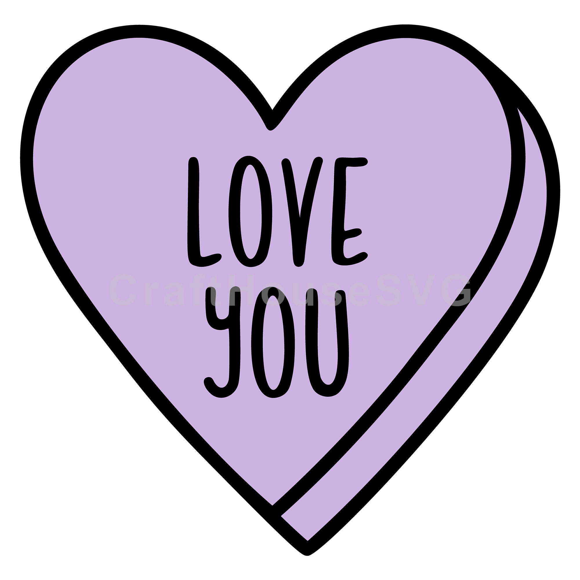 Love You Conversation Heart SVG