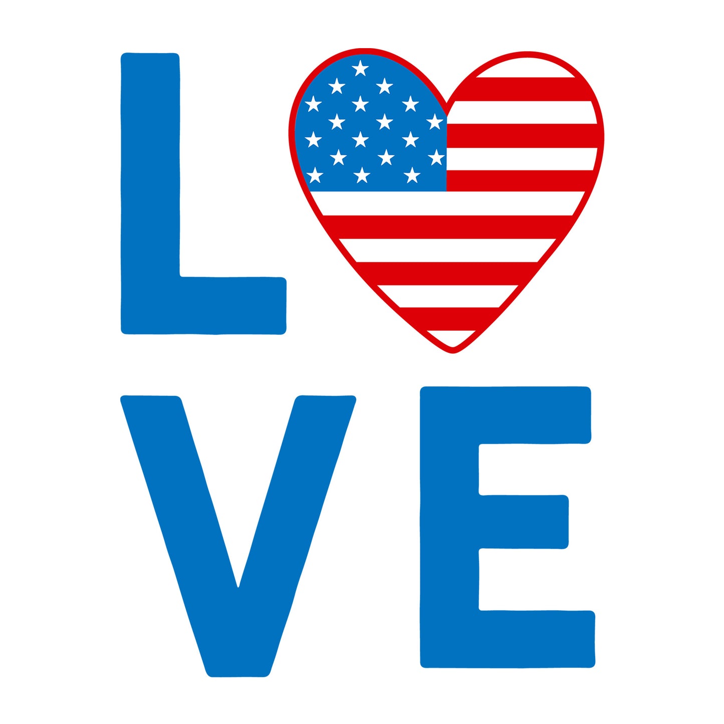 Love American Flag SVG for Cricut, Silhouette, laser cutting, vinyl, sublimation, 4th of July shirts, patriotic signs, decals, mugs, and DIY craft projects.