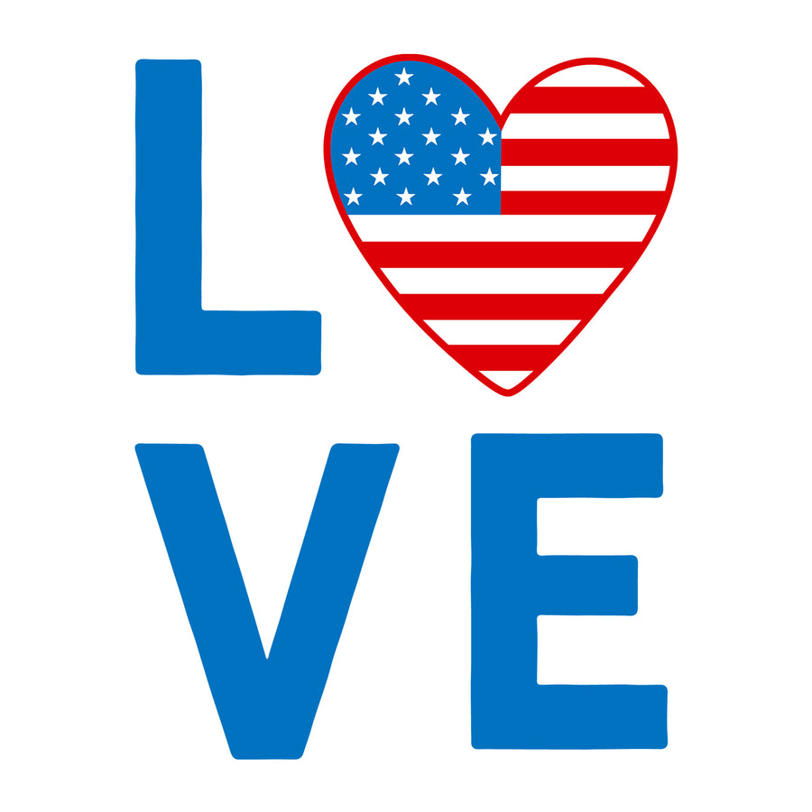 Love American Flag SVG for Cricut, Silhouette, laser cutting, vinyl, sublimation, 4th of July shirts, patriotic signs, decals, mugs, and DIY craft projects.