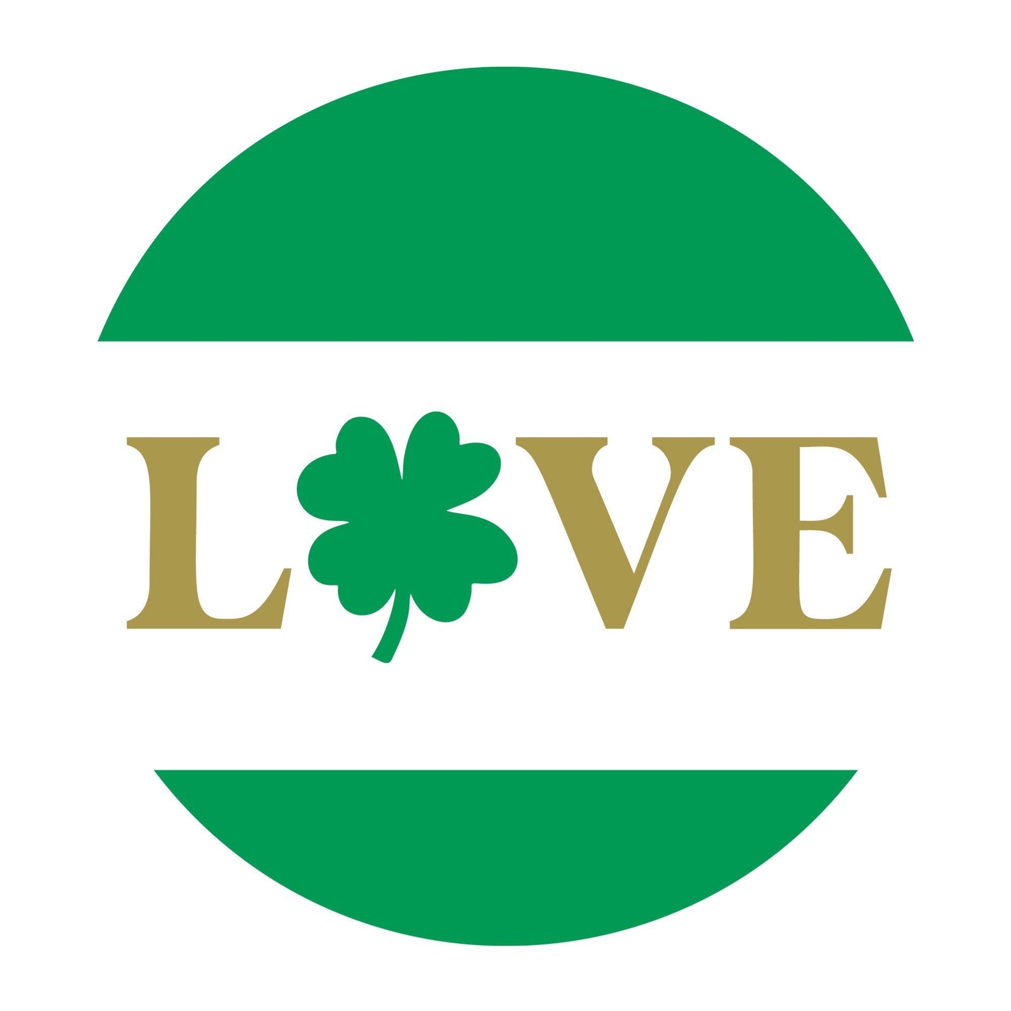 Love Clover SVG design for Cricut, Silhouette, laser cutting, vinyl, sublimation, and St Patricks Day craft projects.