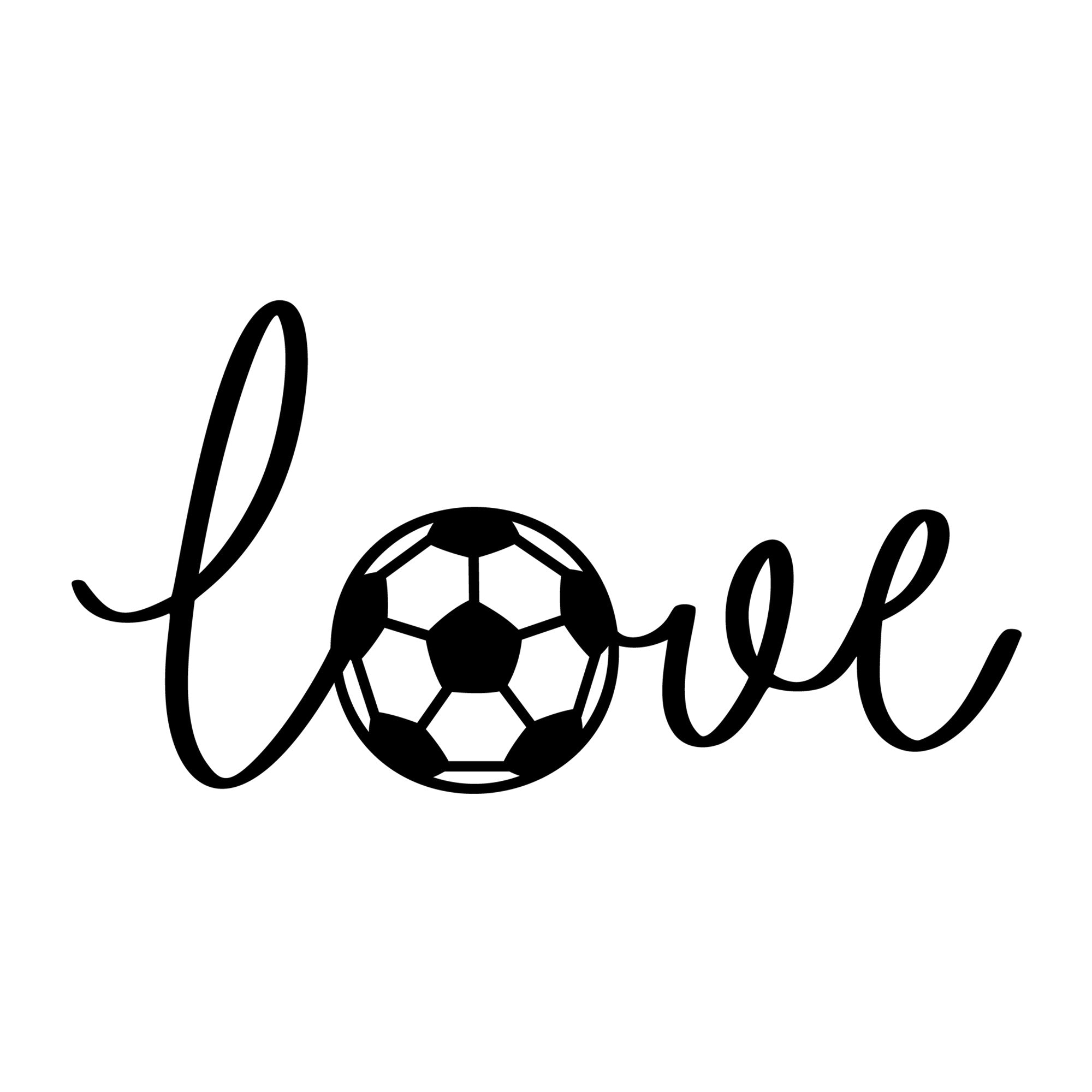Love Soccer SVG design for Cricut, Silhouette, laser cutting, vinyl, sublimation, and soccer craft projects.