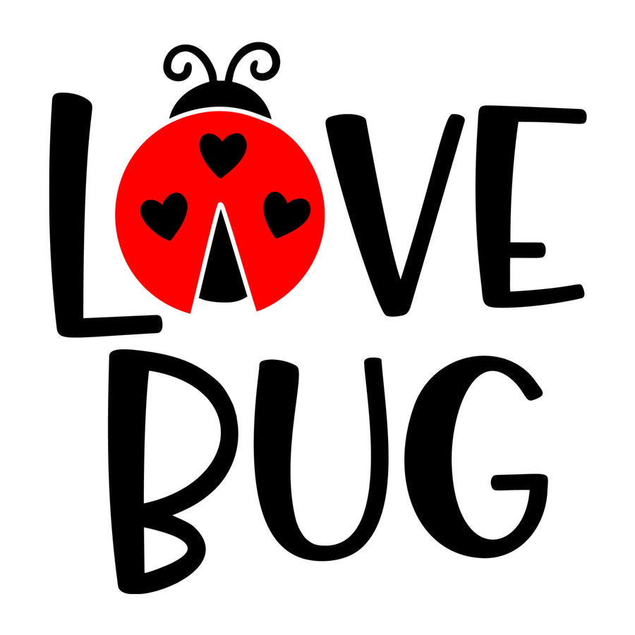 Love Bug SVG design for Cricut, Silhouette, laser cutting, vinyl, sublimation, Valentine crafts, and DIY projects.