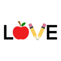 Love Pencils SVG design for Cricut, Silhouette, laser cutting, vinyl, sublimation, teacher, and school craft projects.