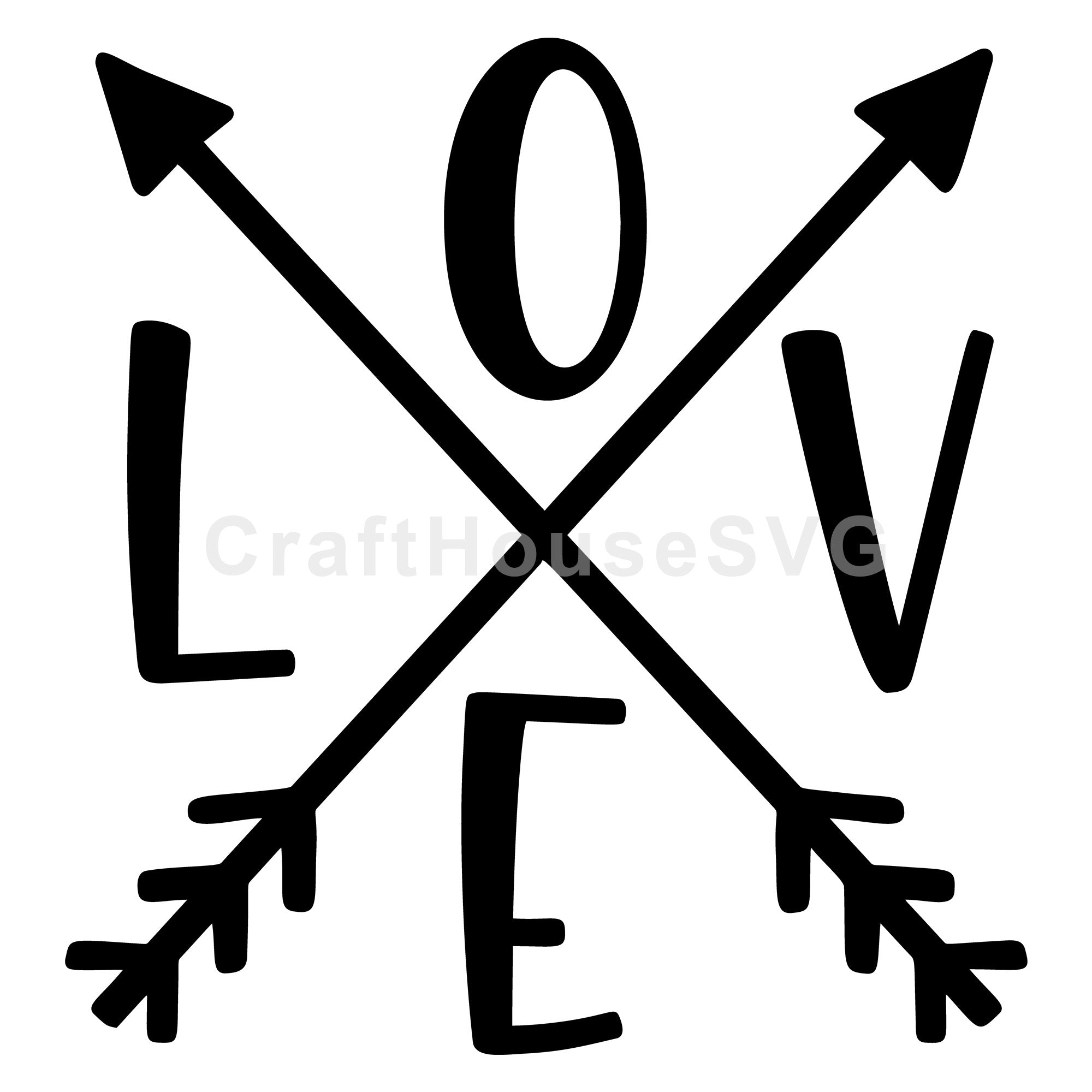 Valentine SVG file | Love crossed arrows SVG MF91