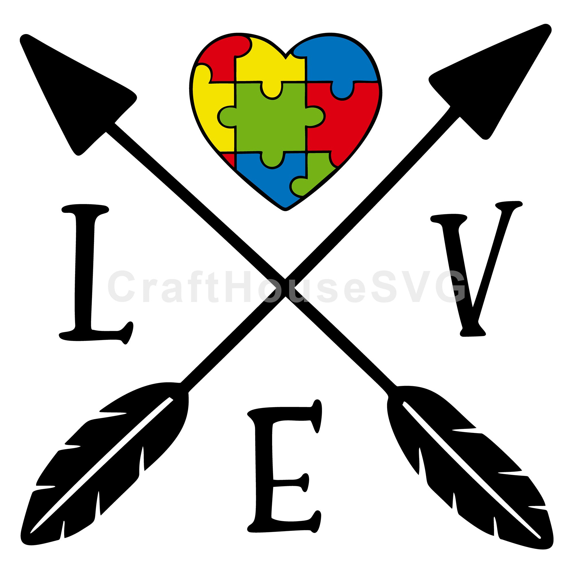 Love crossed arrows puzzle SVG