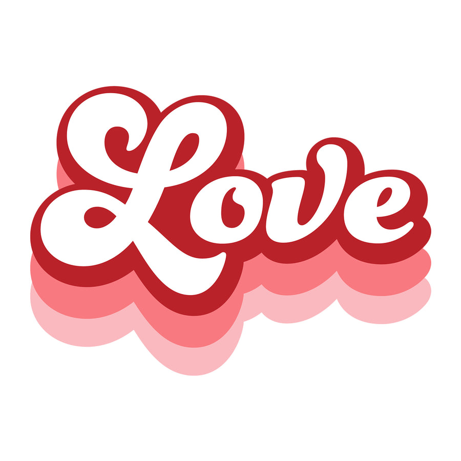 Love Cursive SVG design for Cricut, Silhouette, laser cutting, vinyl, sublimation, and Valentine craft projects.