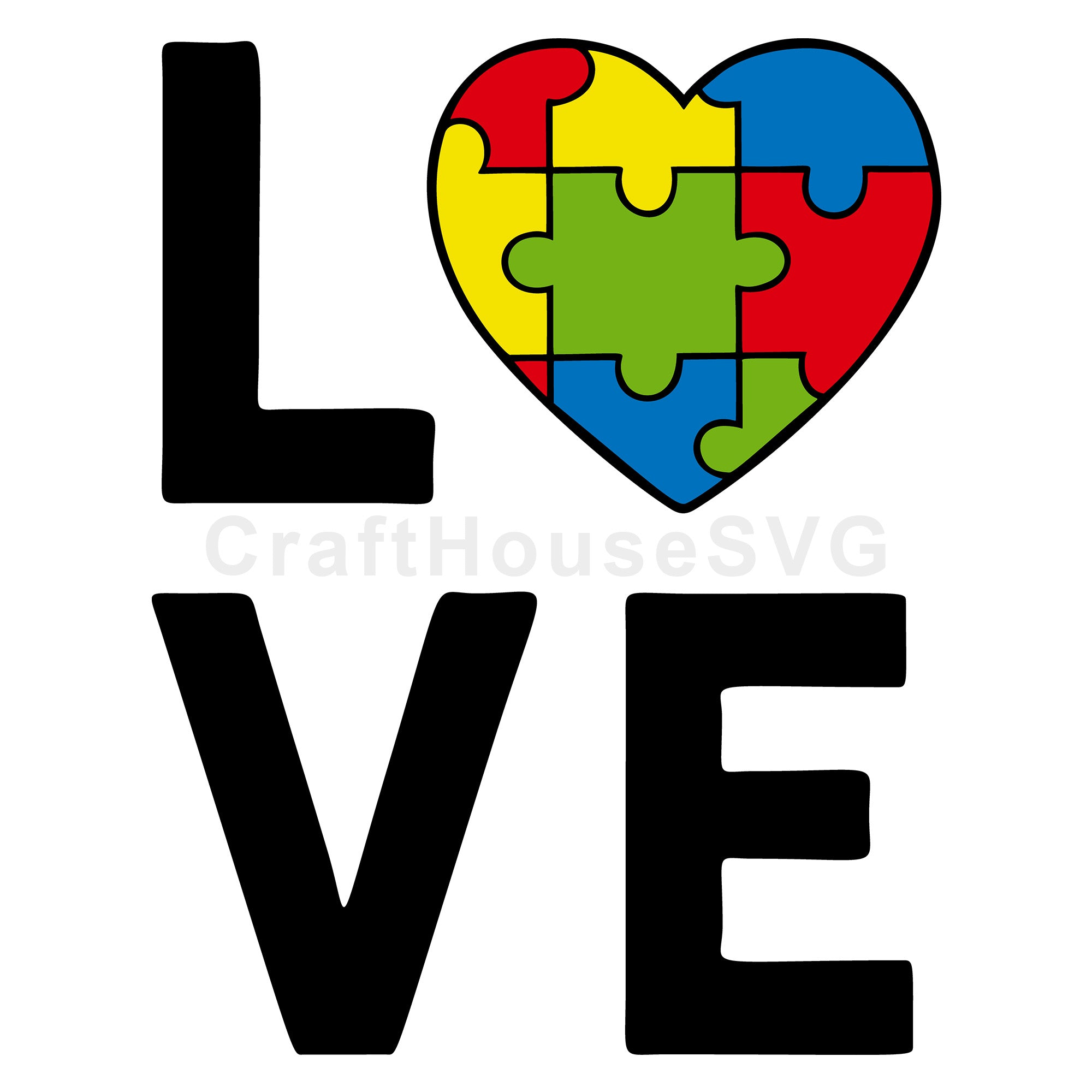 Love heart puzzles SVG