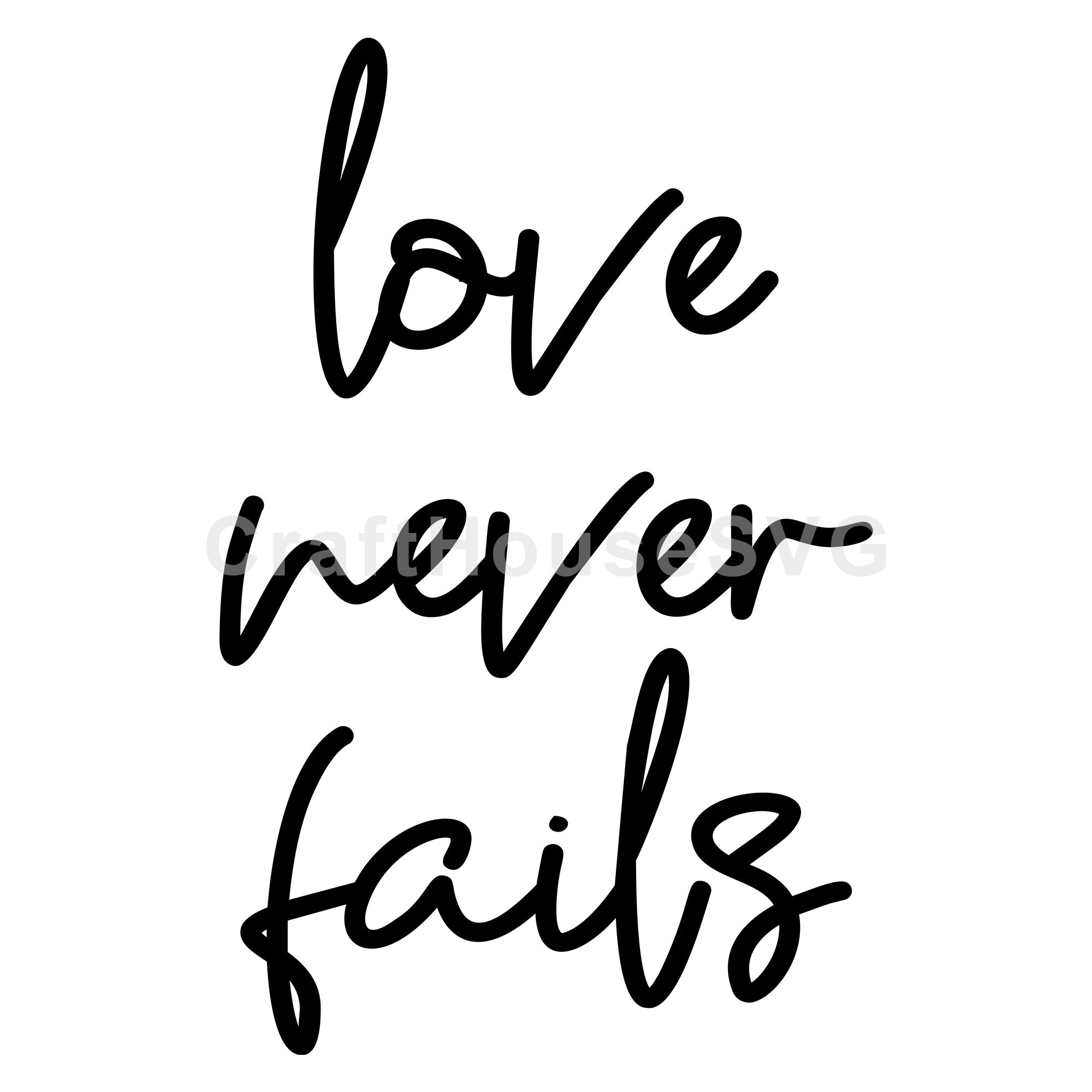 Love Never Fails SVG Christian Cut File