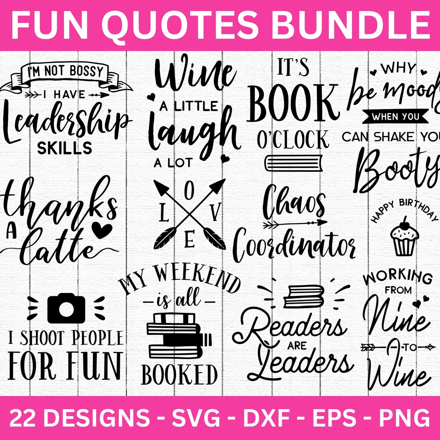 Fun Quotes SVG Bundle - Craft House SVG