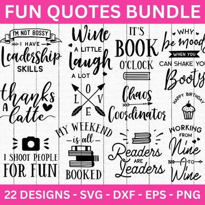 Fun Quotes SVG Bundle - Craft House SVG