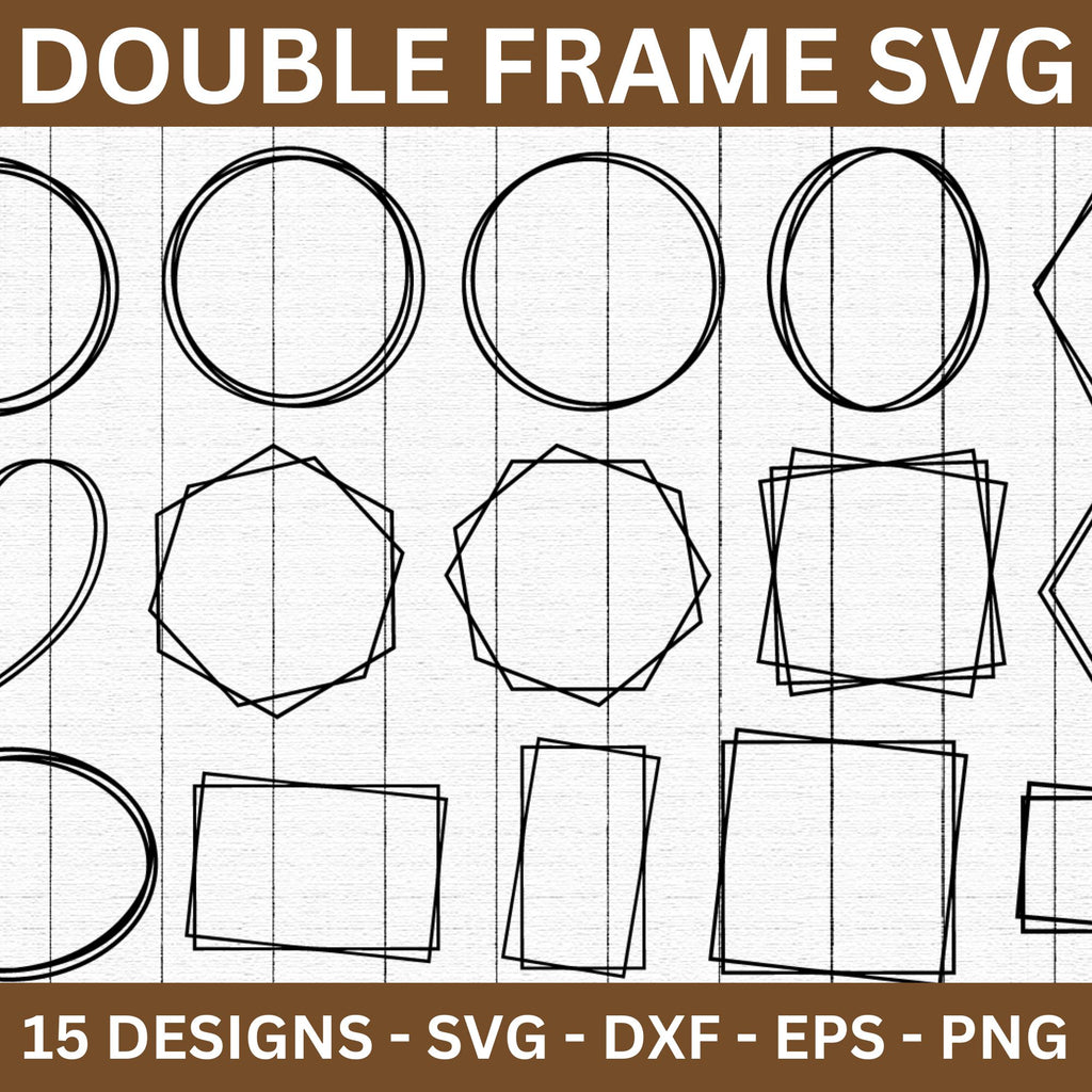 Double Frame SVG Bundle - Free and Premium Files