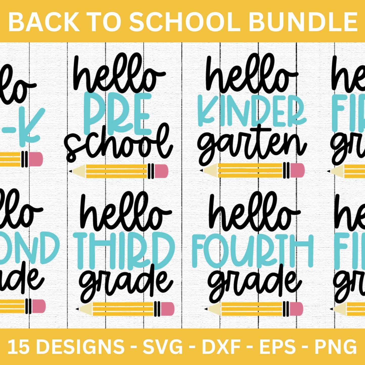 Back to School Shirt Designs SVG Bundle