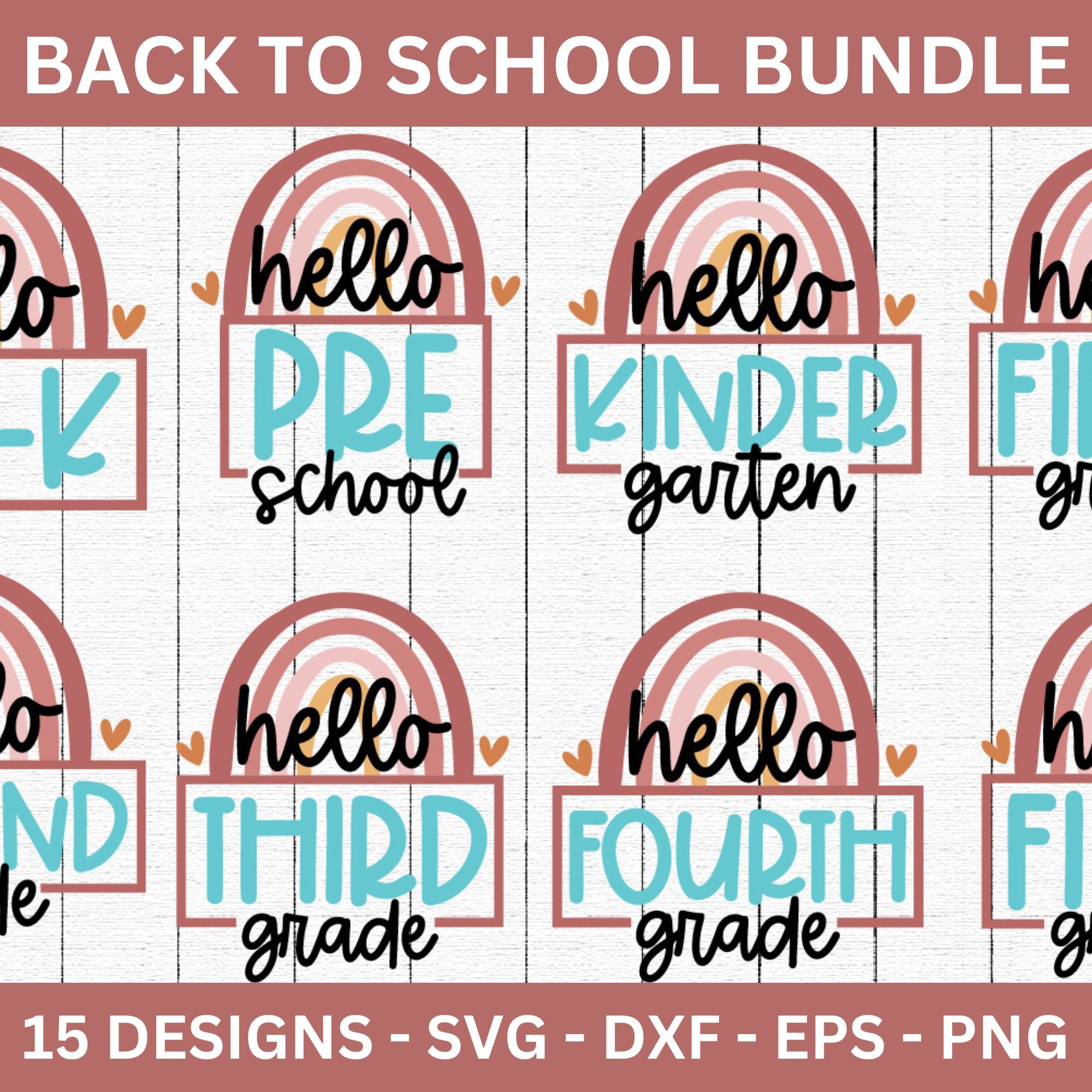 Back to School Rainbow Shirt SVG Bundle