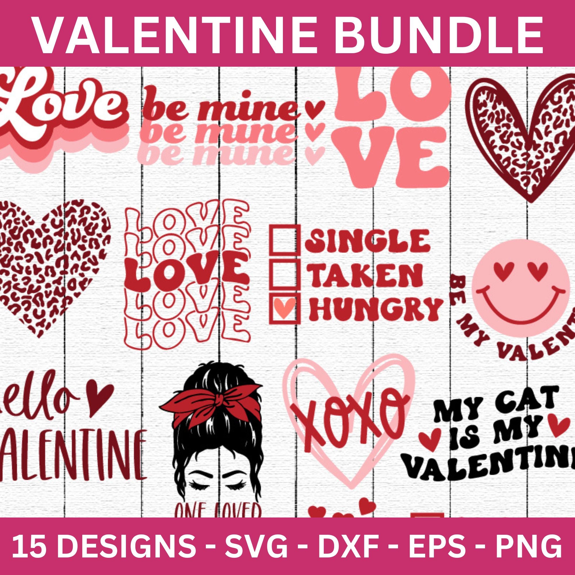 Valentine's Day SVG Cut File Bundle