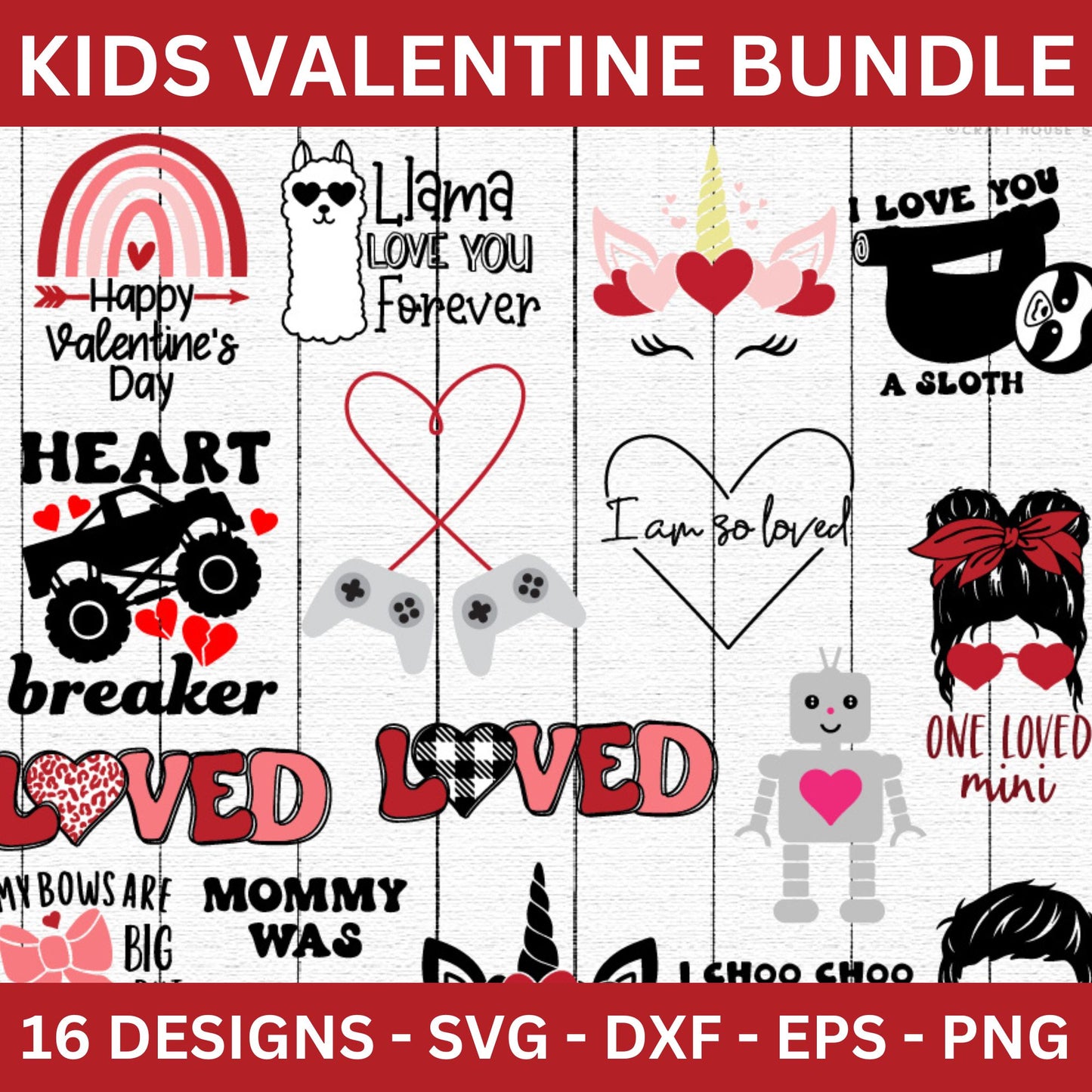 Kids Valentine's Day SVG Bundle