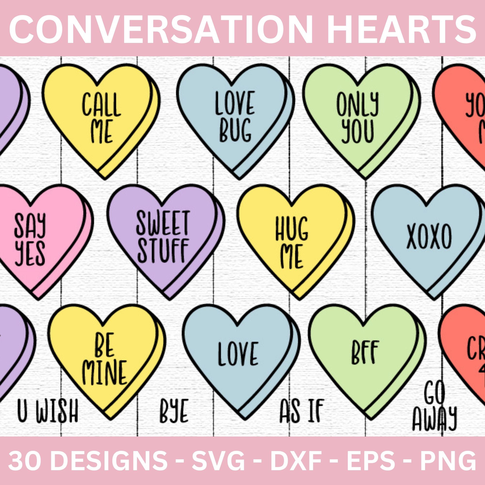 Conversation Hearts SVG Bundle - Craft House SVG