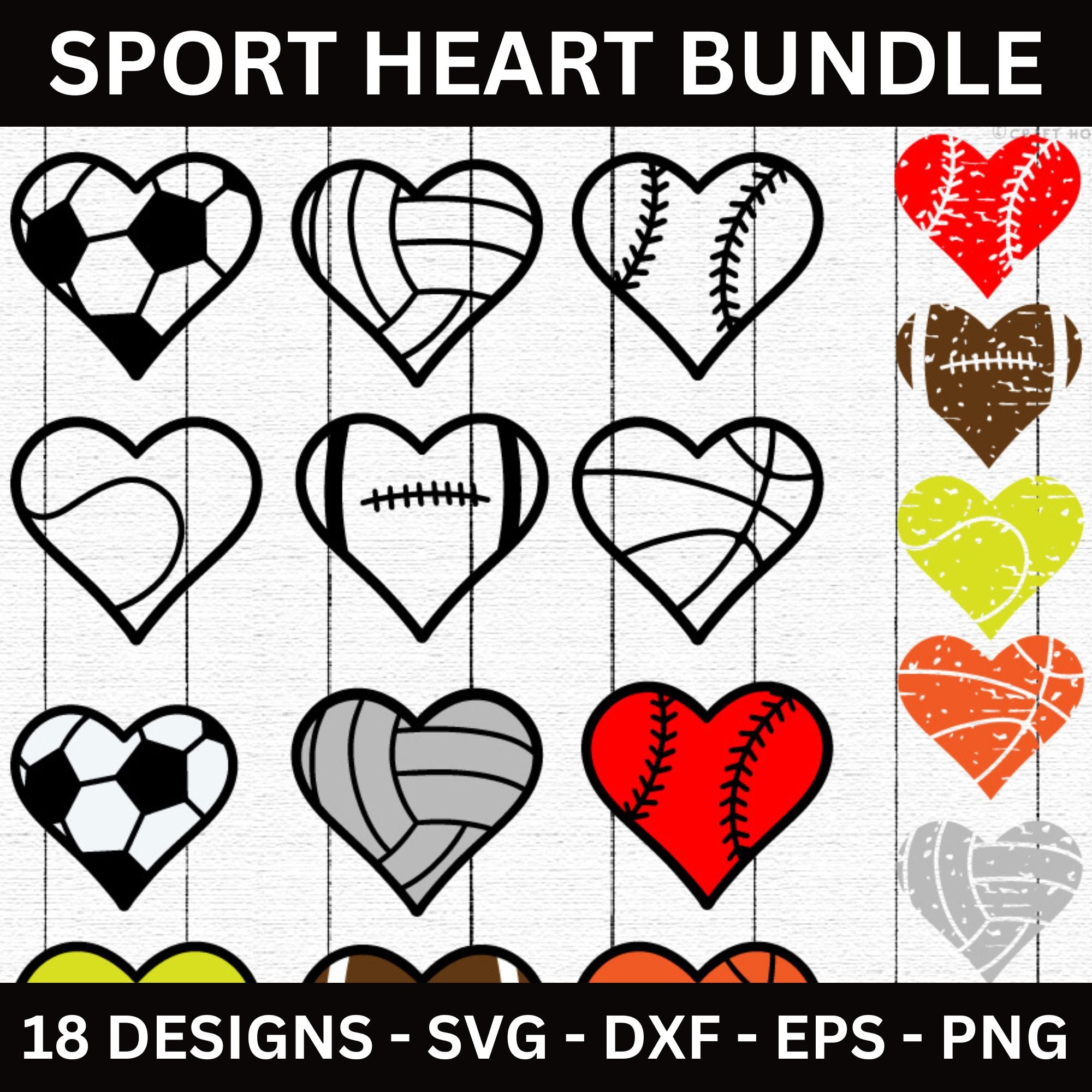 Sport Hearts SVG Bundle