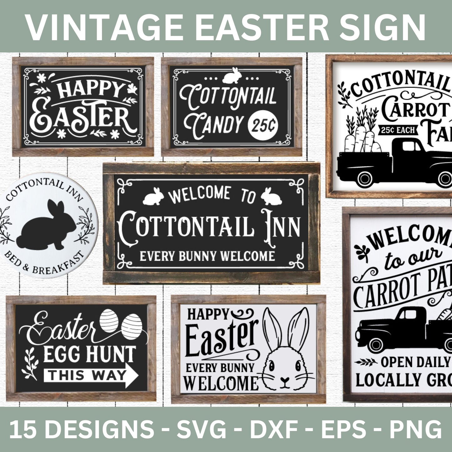 Vintage Easter Sign SVG Bundle