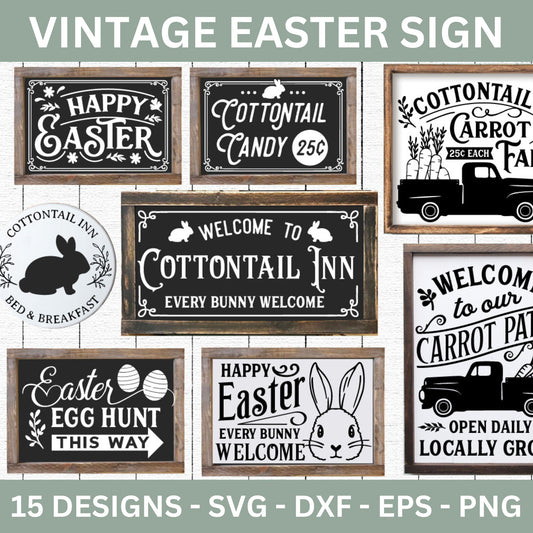Vintage Easter Sign SVG Bundle