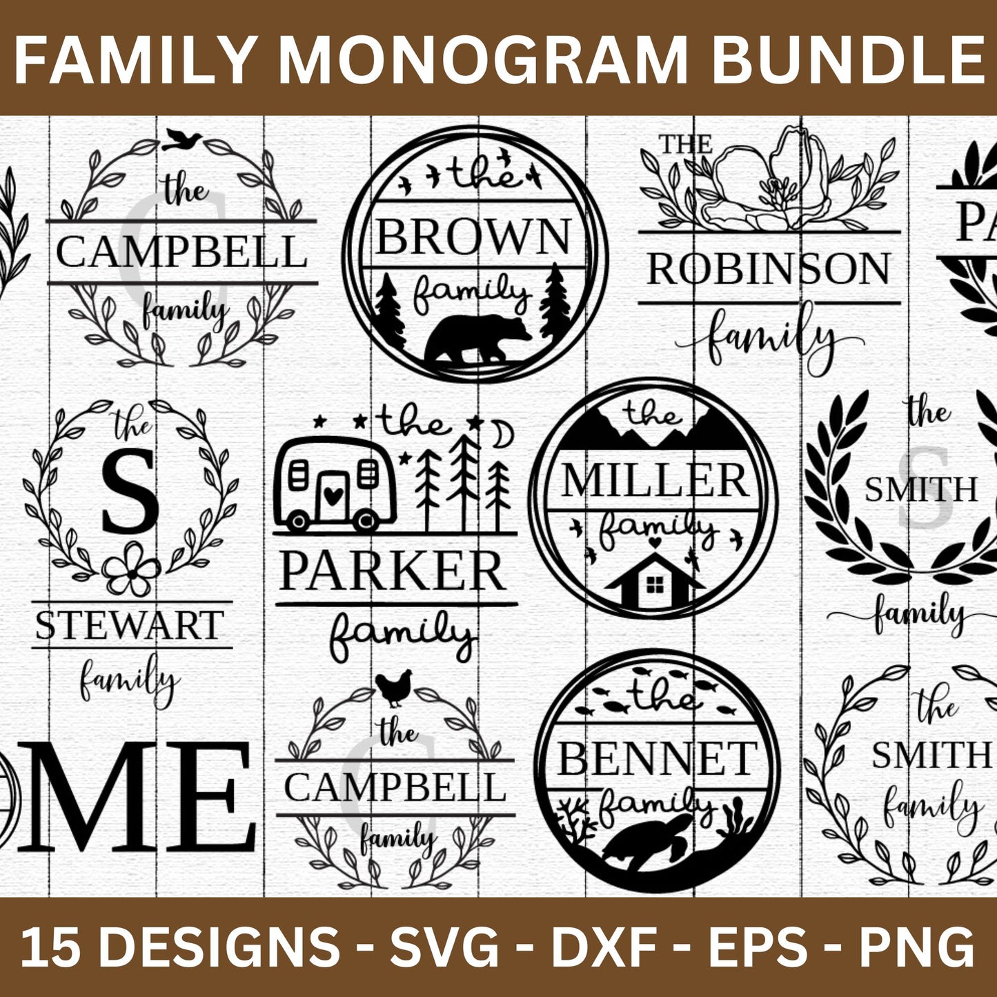 Family Monogram SVG Bundle