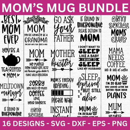 Mom's Mug SVG Bundle - Craft House SVG