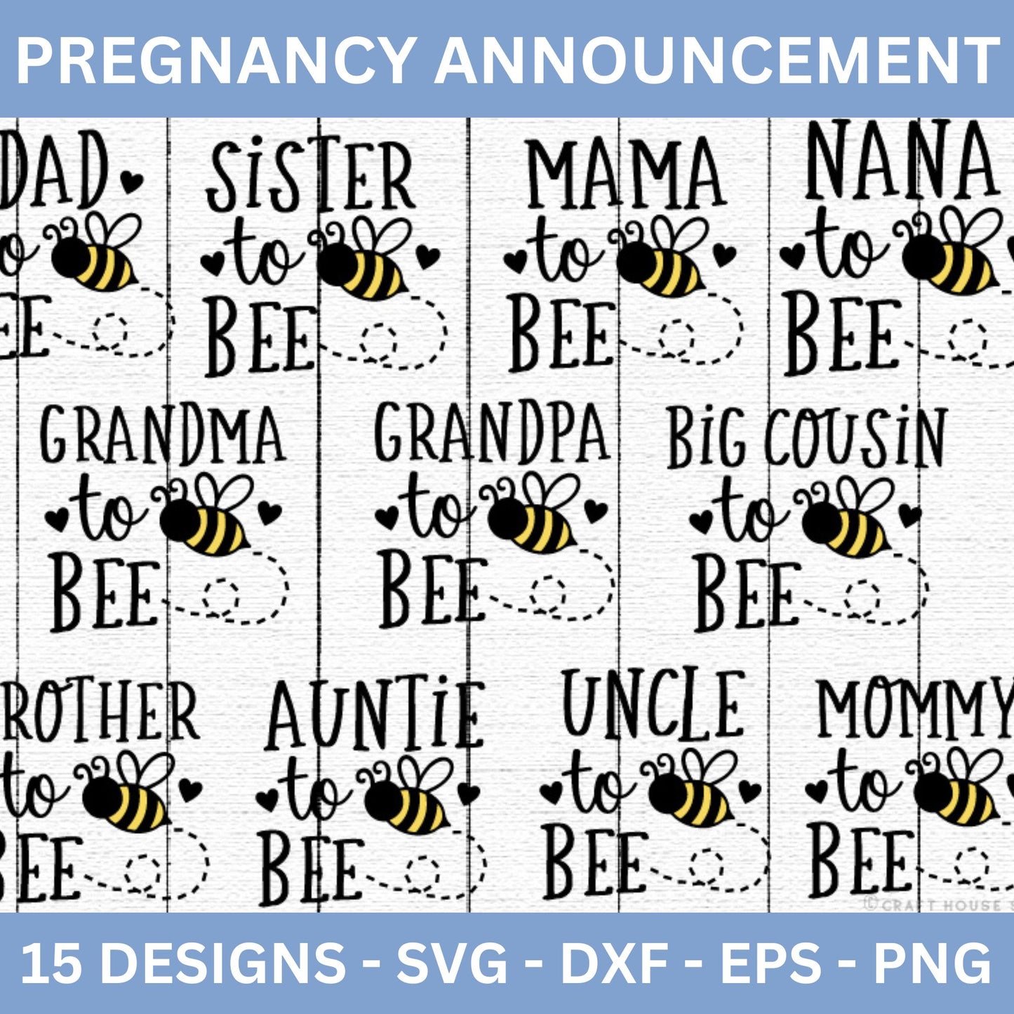 Bee Pregnancy Announcement SVG Bundle - Craft House SVG