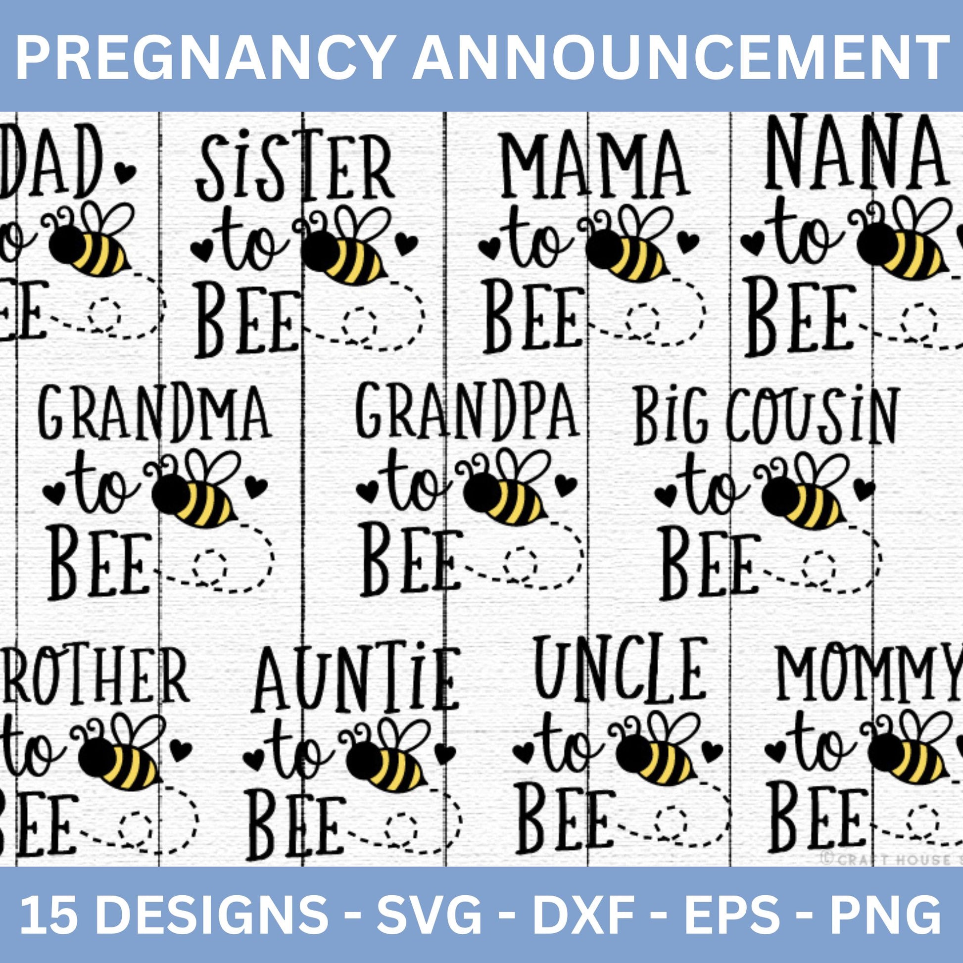 Bee Pregnancy Announcement SVG Bundle - Craft House SVG