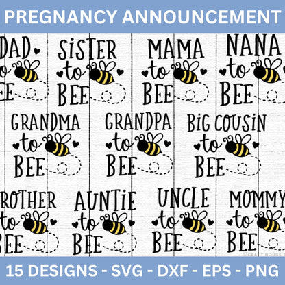 Bee Pregnancy Announcement SVG Bundle - Craft House SVG