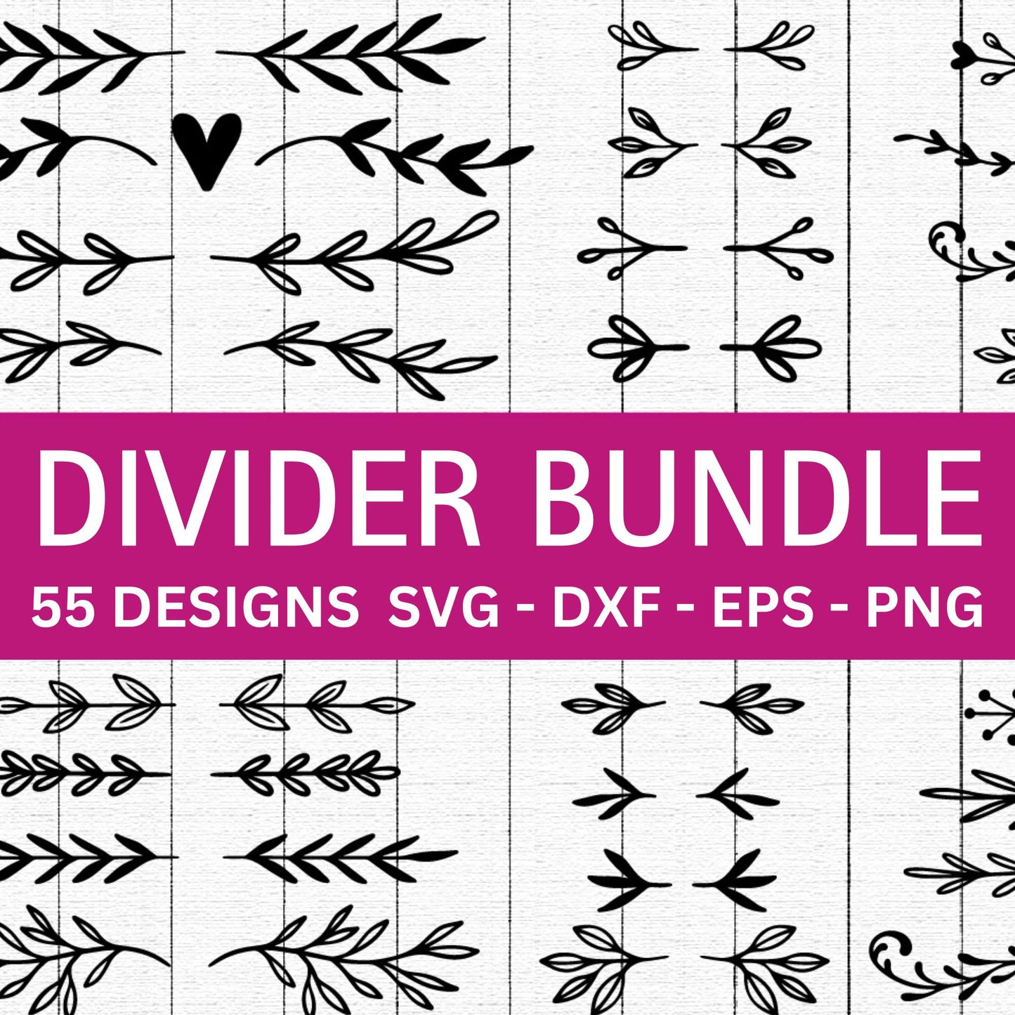 Floral Flourish Text Dividers SVG Bundle