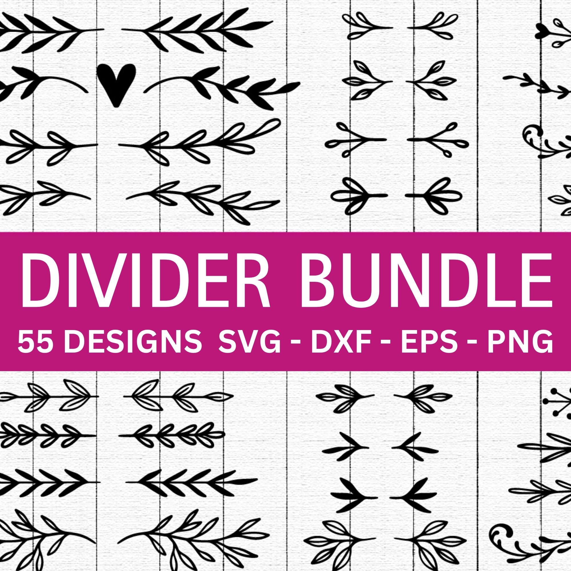 Floral Flourish Text Dividers SVG Bundle