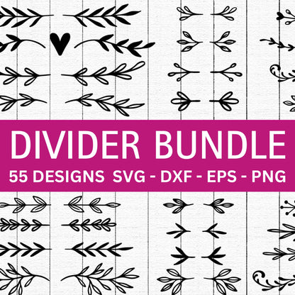 Floral Flourish Text Dividers SVG Bundle