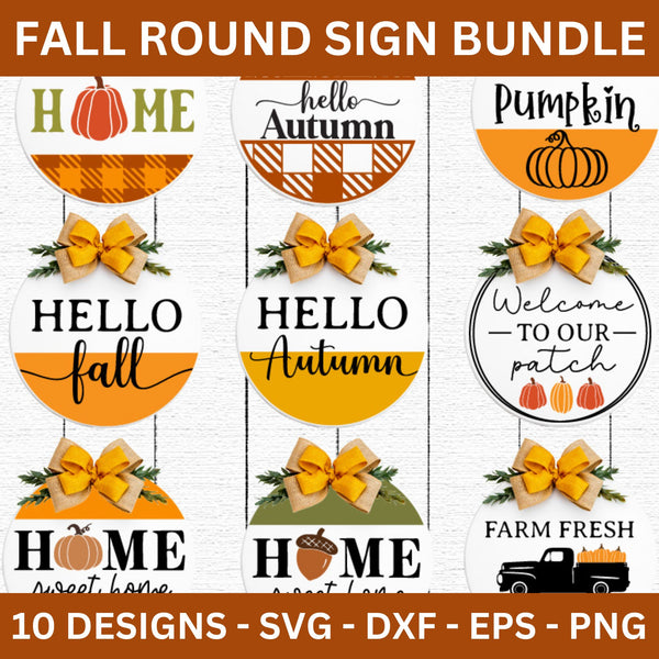 Fall Round Porch Signs SVG Bundle - Free and Premium Files – Craft ...