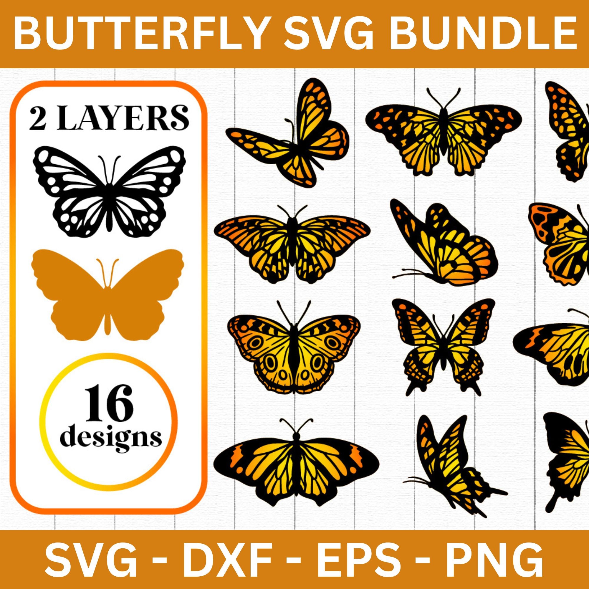 Layered Butterfly SVG Bundle