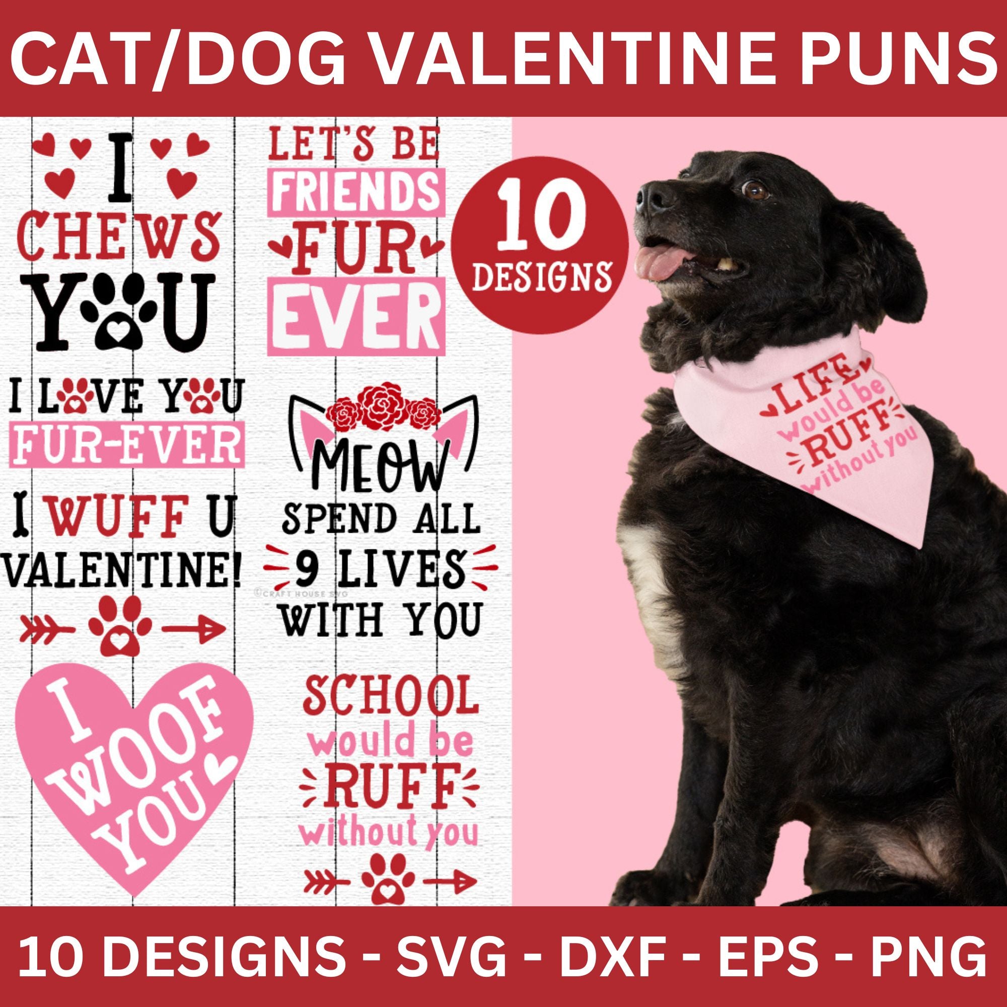 Dog Valentine's Day SVG Bundle