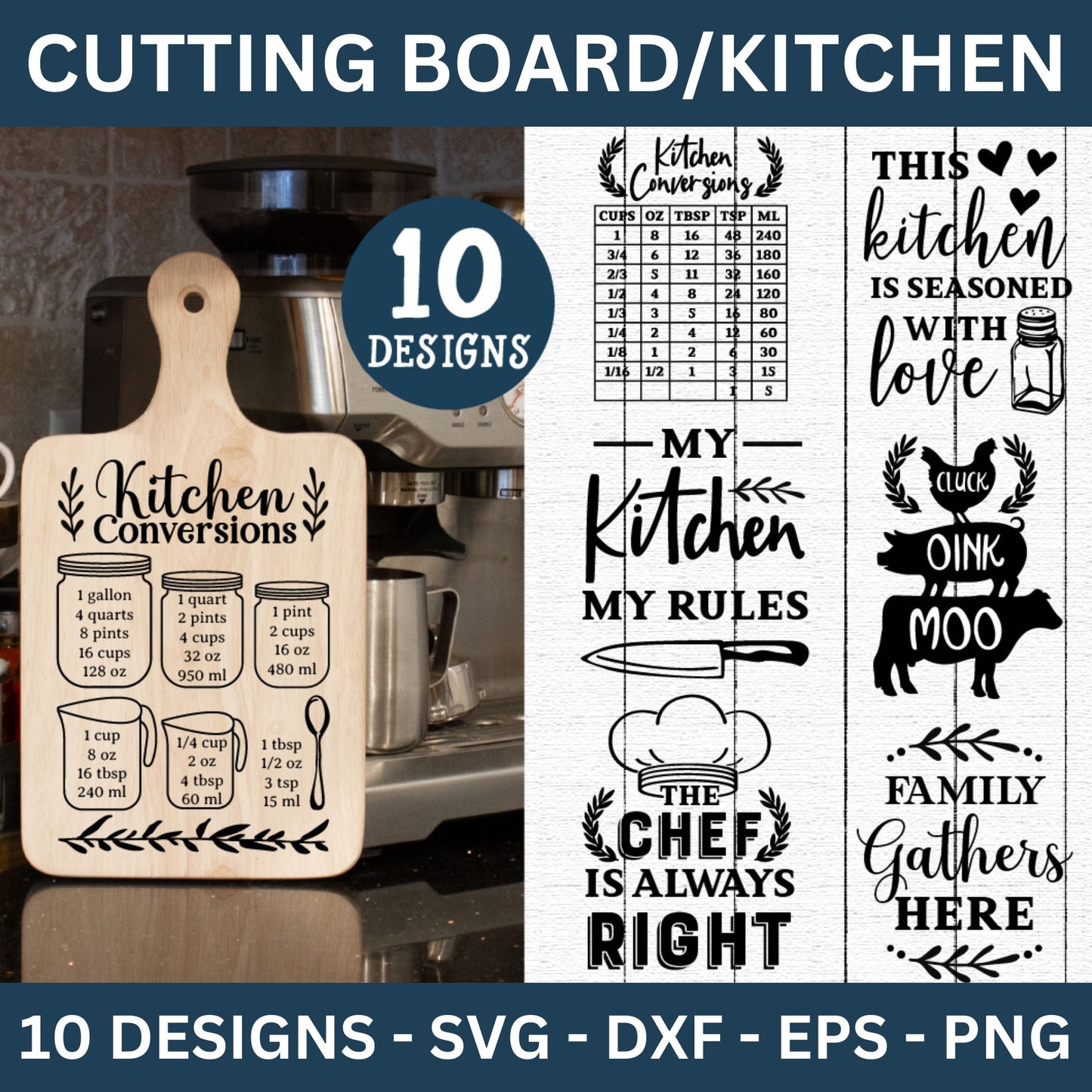 Cutting Board Kitchen SVG Bundle - Craft House SVG