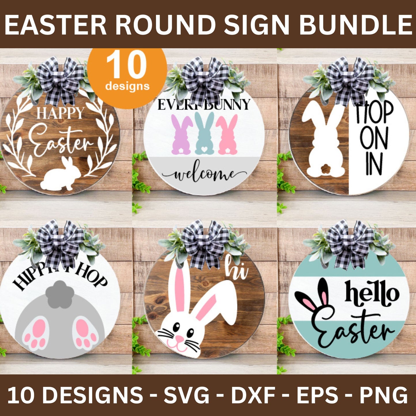 Easter Round Signs SVG Bundle - Craft House SVG