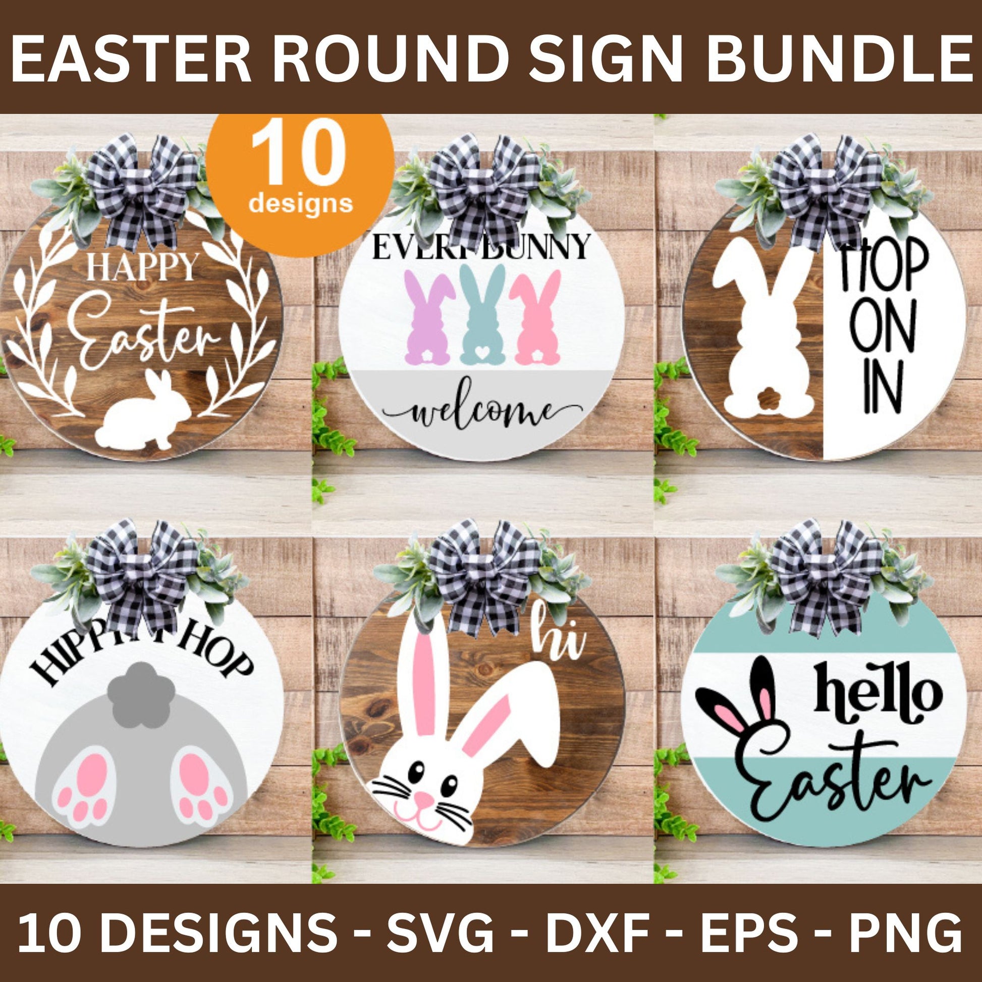 Easter Round Signs SVG Bundle - Craft House SVG