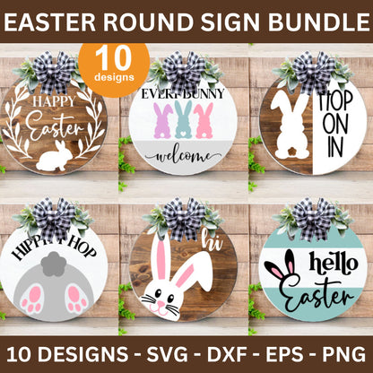 Easter Round Signs SVG Bundle - Craft House SVG