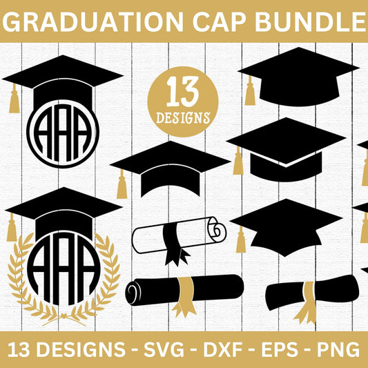 Graduation Cap SVG Bundle