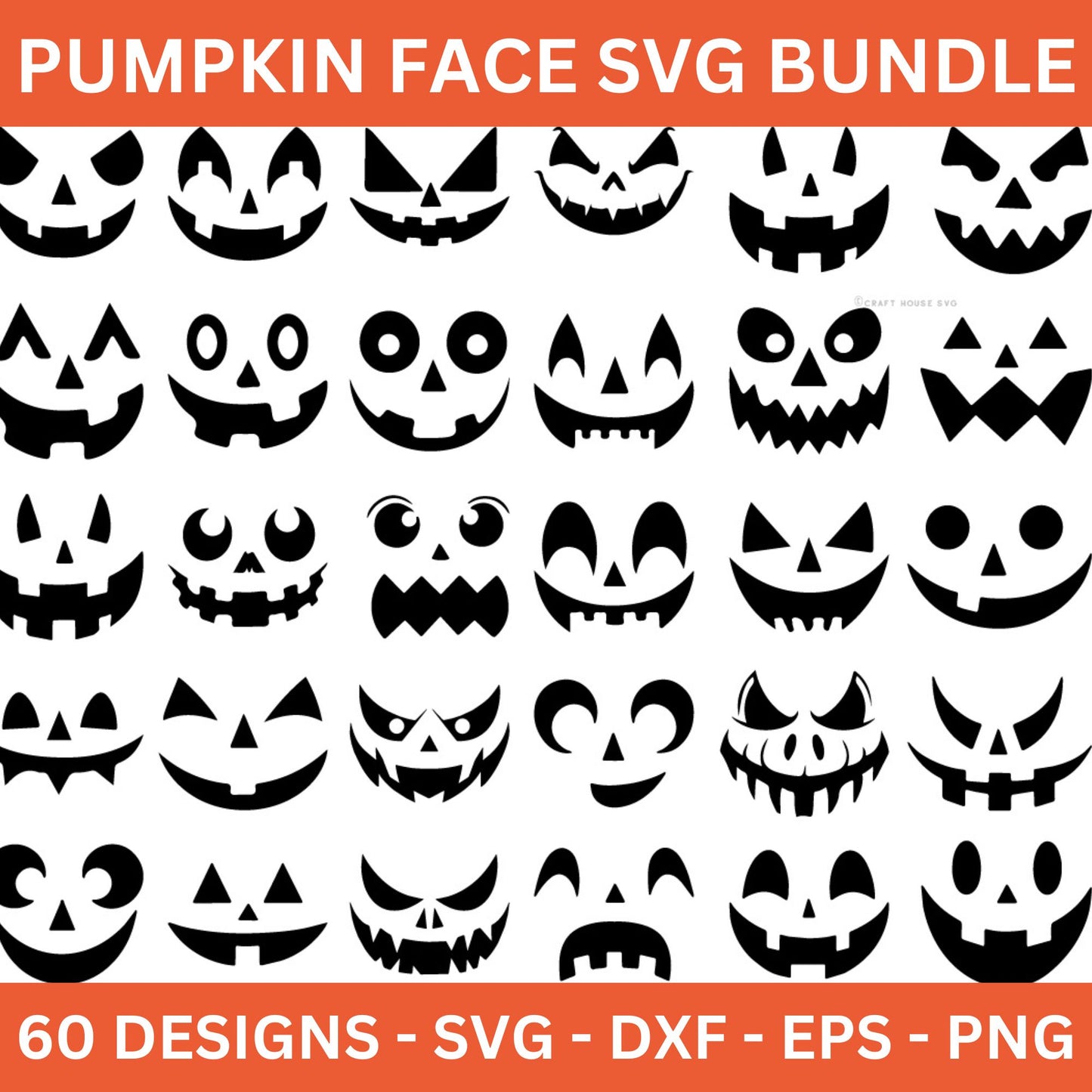 Pumpkin Face SVG Bundle Jack O Lantern Halloween
